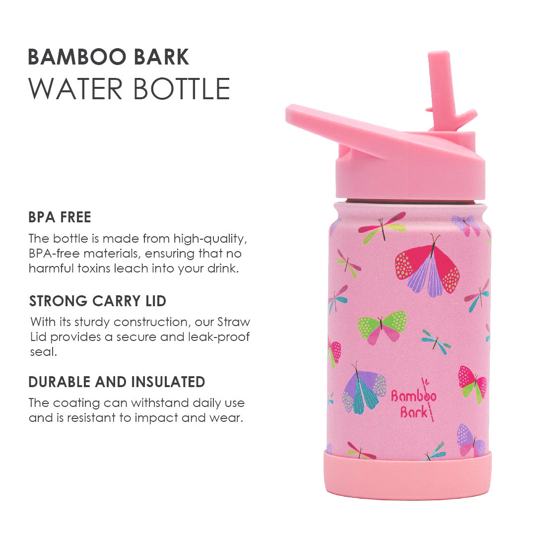Bamboo Bark leakproof stainless steel water bottle