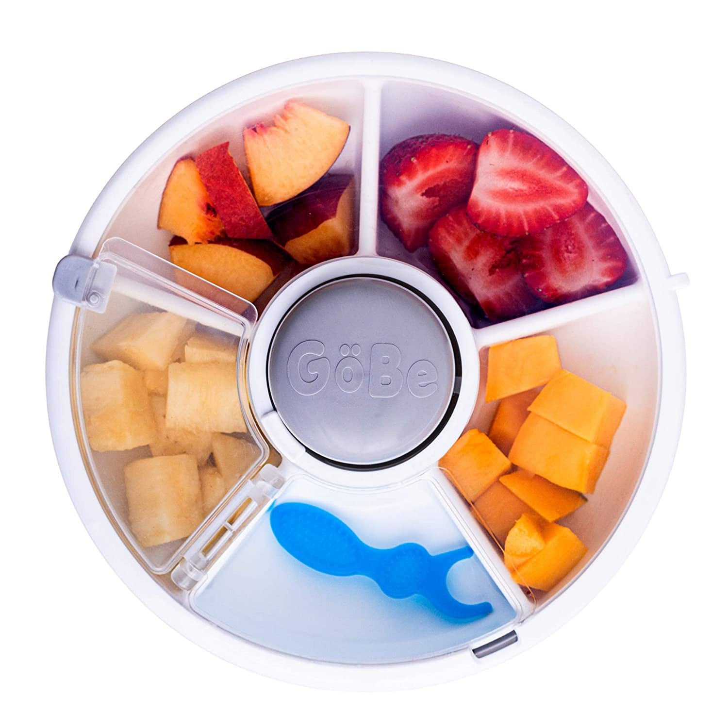 Gobe snack and meal spinner plate - Grey - Small