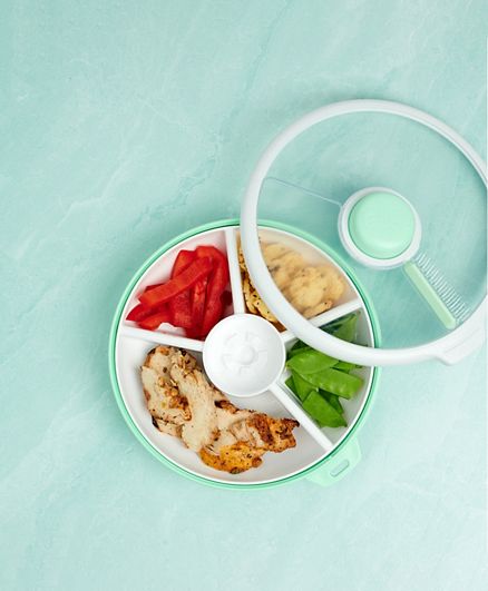 Gobe snack and meal spinner plate - Mint Green - Large