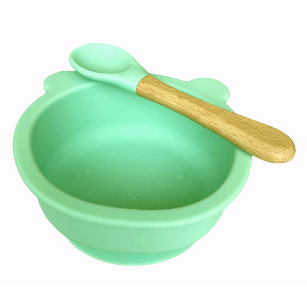 Baby feeding set of bowl, plate and spoon
