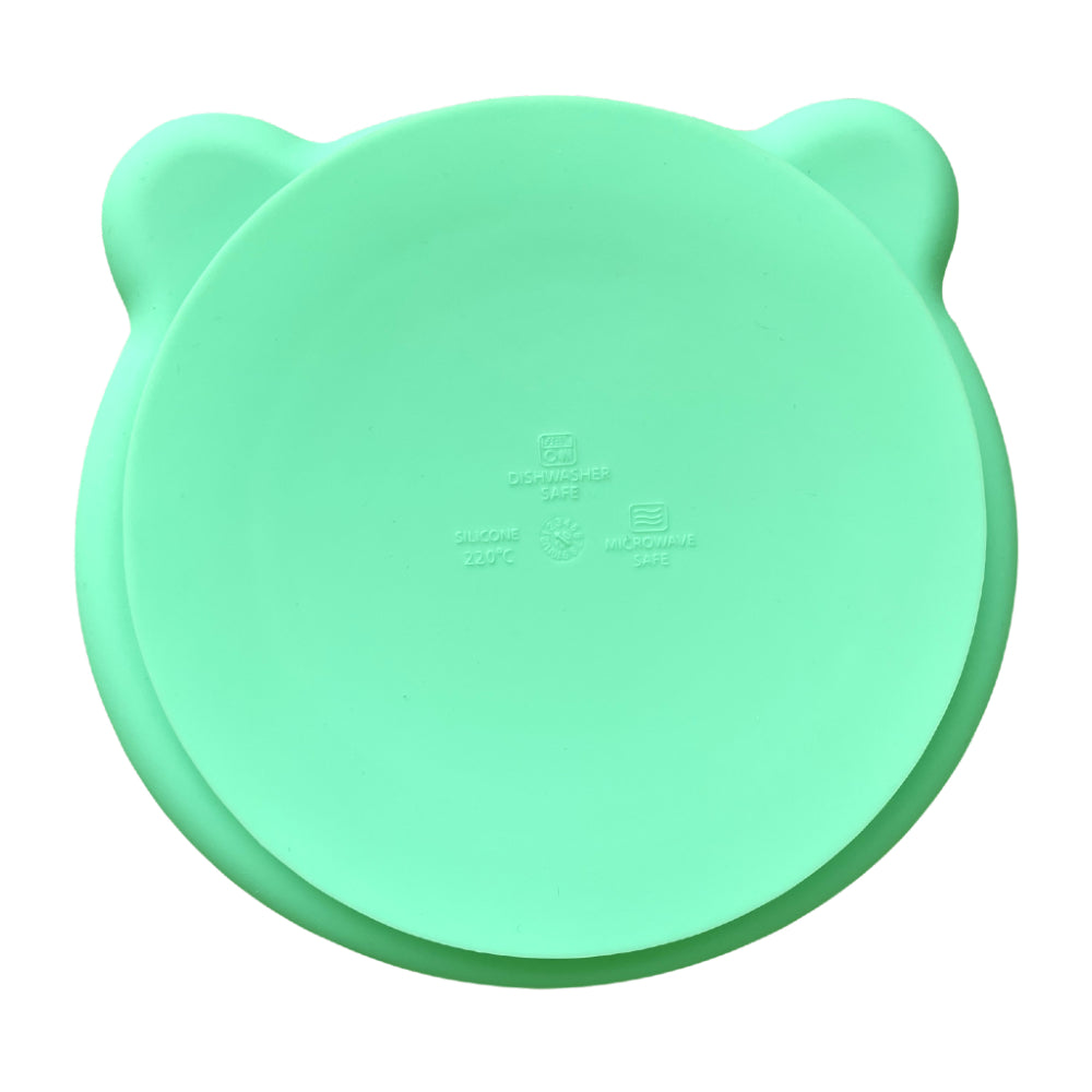 Silicone baby feeding plate with suction