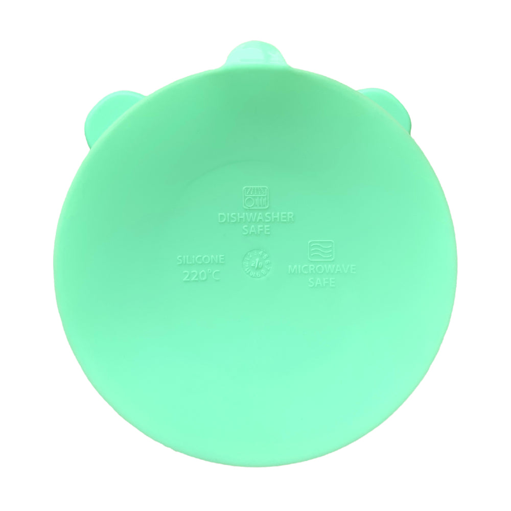Silicone baby feeding bowl with suction and spoon