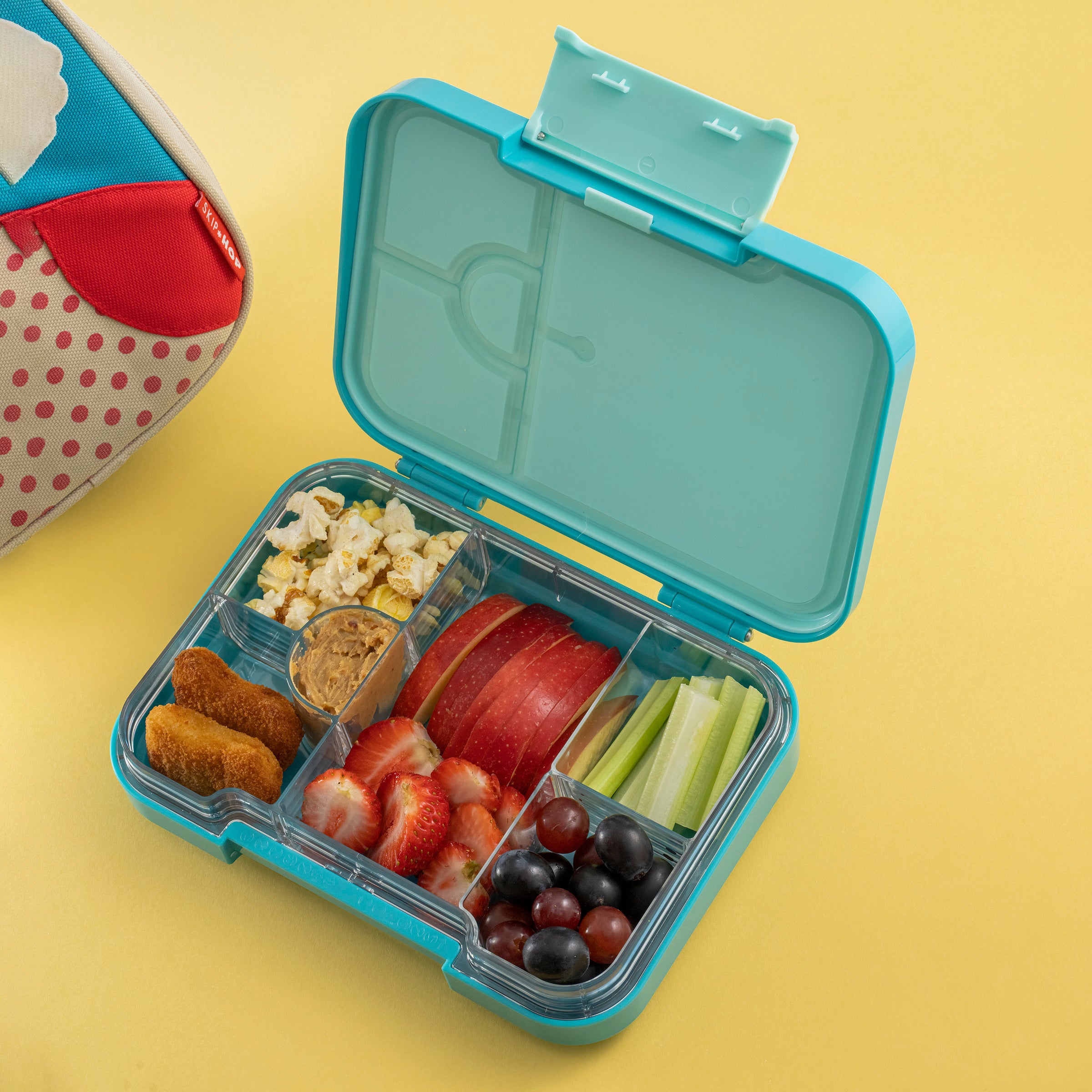 Bamboo Bark Tritan lunch box / bento with multiple compartments for kids for school / picnic