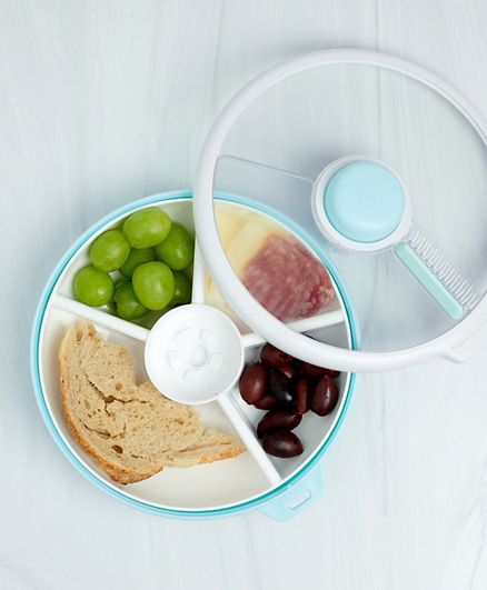 Large Macaron Blue Meal Spinner Plate