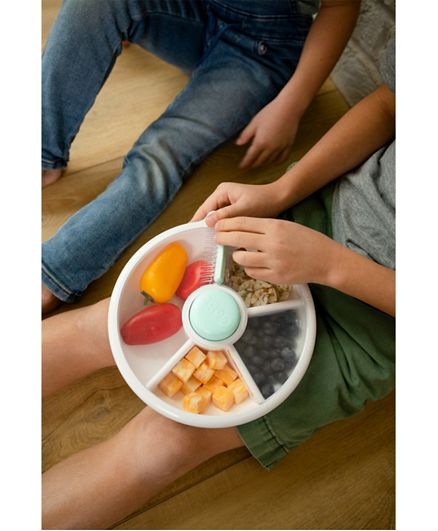 Large Macaron Blue Meal Spinner Plate