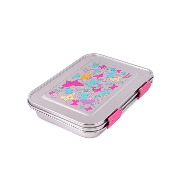 Bamboo Bark stainless steel lunchbox butterfly girls print