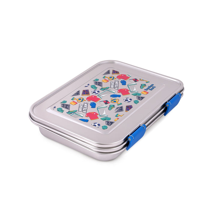 Bamboo Bark stainless steel lunchbox football boys print