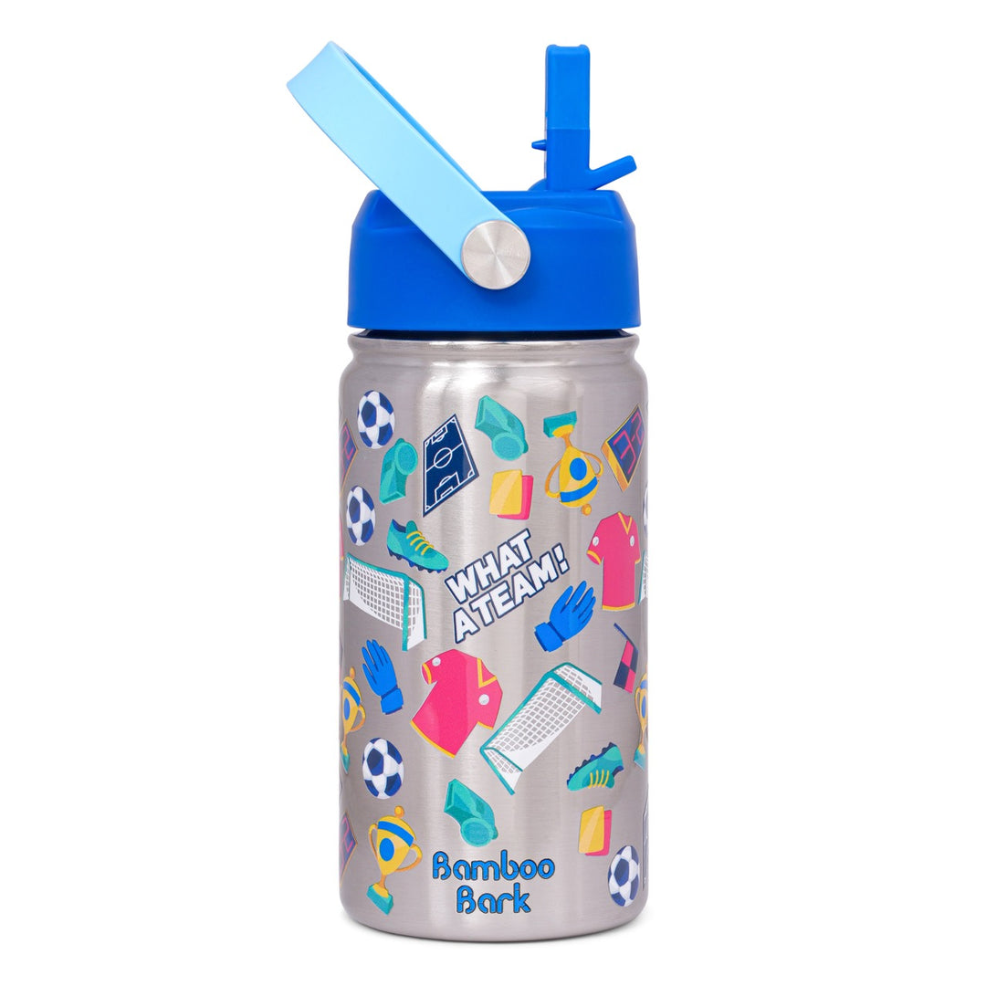 Bamboo Bark boys stainless steel Water Bottle football 350 ml