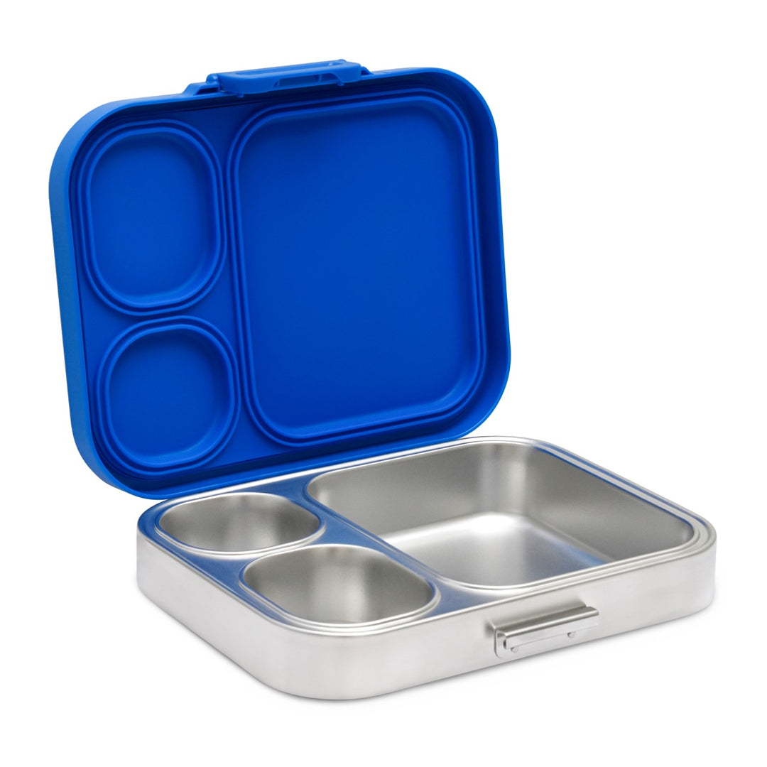 Bamboo Bark stainless steel lunchbox with PP lid Sports boys print
