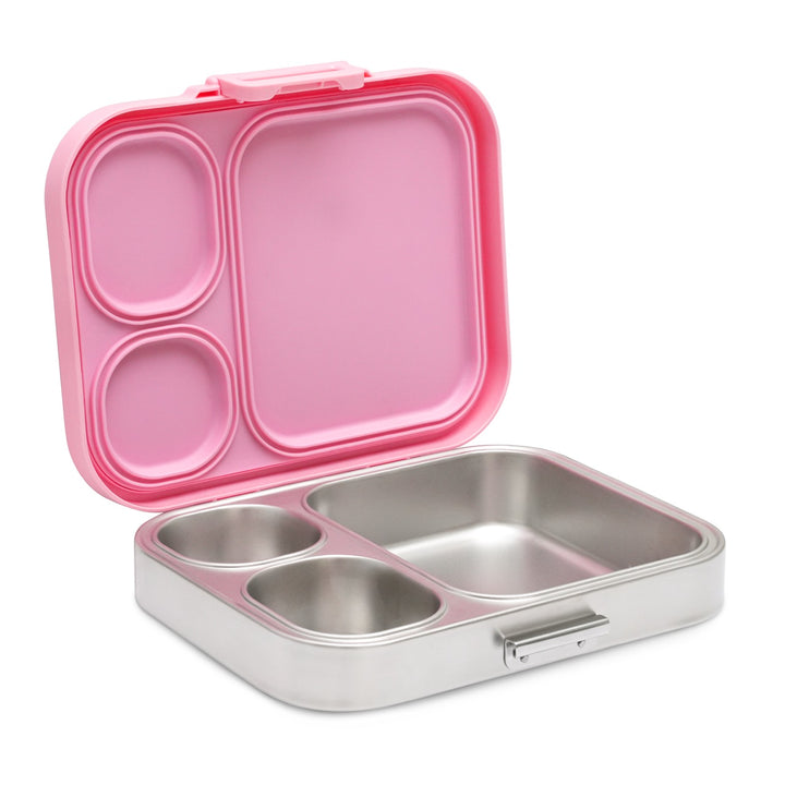 Bamboo Bark stainless steel lunchbox with PP lid unicorn girls print