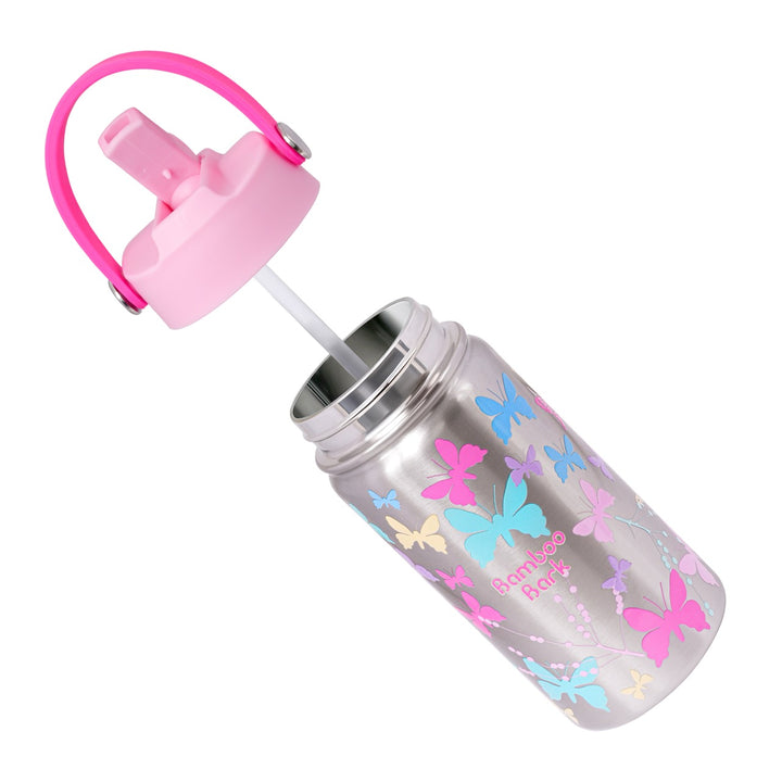 Bamboo Bark girls stainless steel Water Bottle butterfly 350 ml