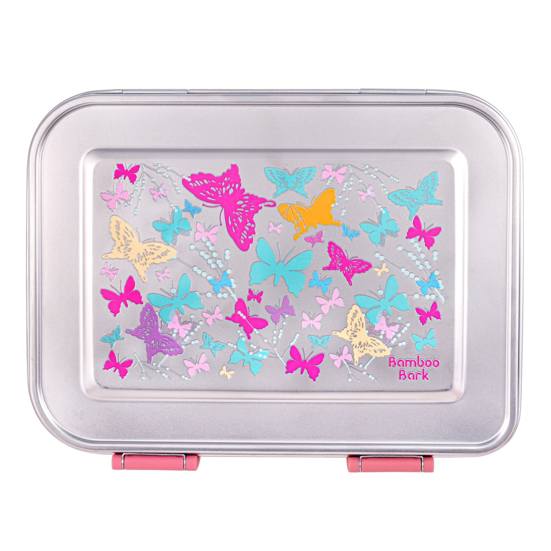 Bamboo Bark stainless steel lunchbox butterfly girls print