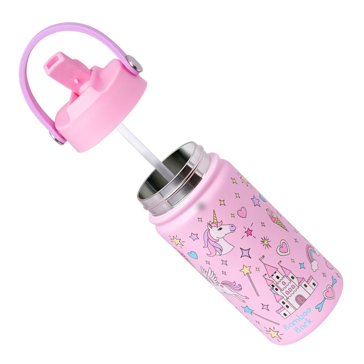 Bamboo Bark girls stainless steel Water Bottle unicorn 350 ml
