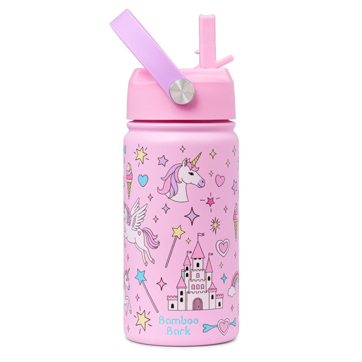 Bamboo Bark girls stainless steel Water Bottle unicorn 350 ml