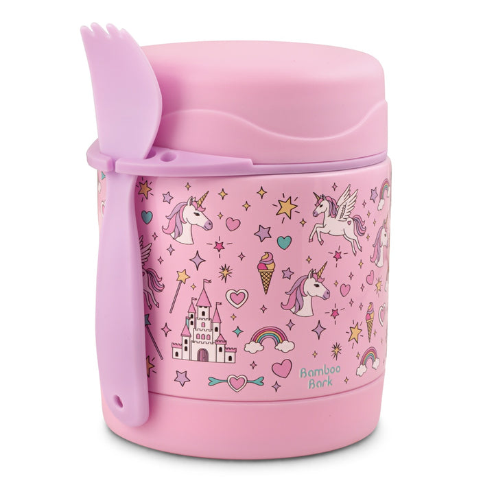 Bamboo Bark - stainless steel insulated food jar - unicorn pink - 350 ml