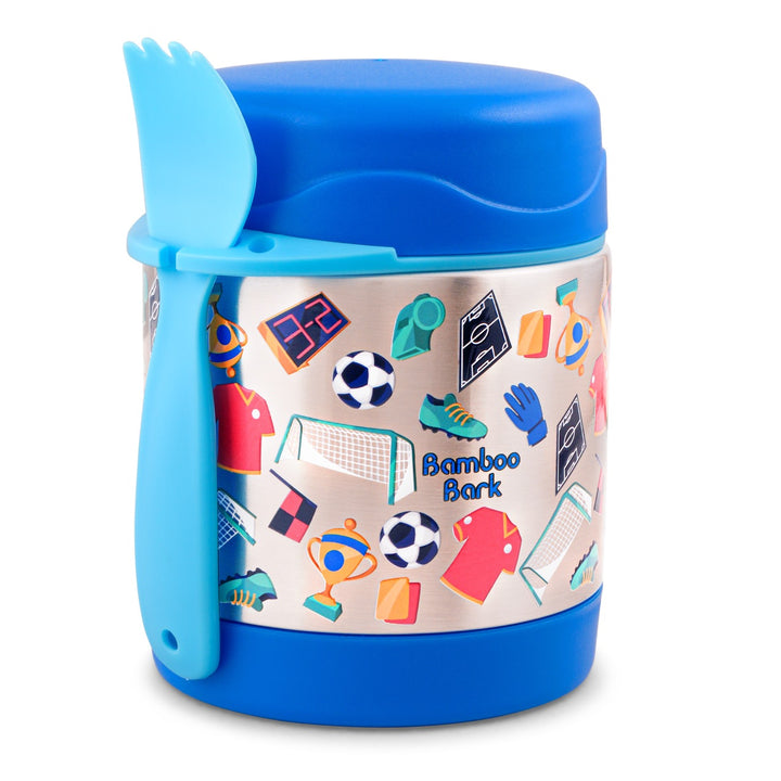 Bamboo Bark - stainless steel insulated food jar - football blue - 350 ml