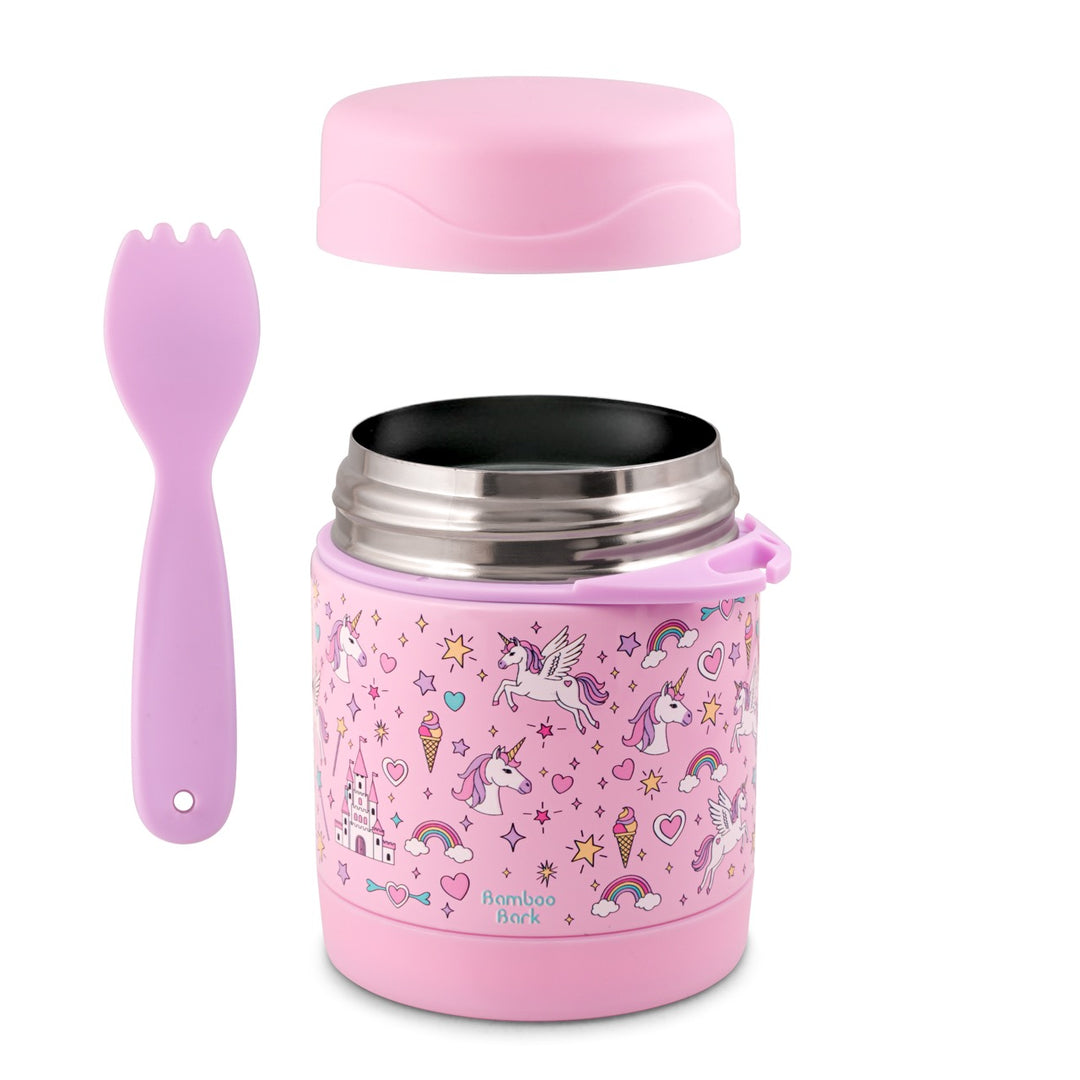 Bamboo Bark - stainless steel insulated food jar - unicorn pink - 350 ml