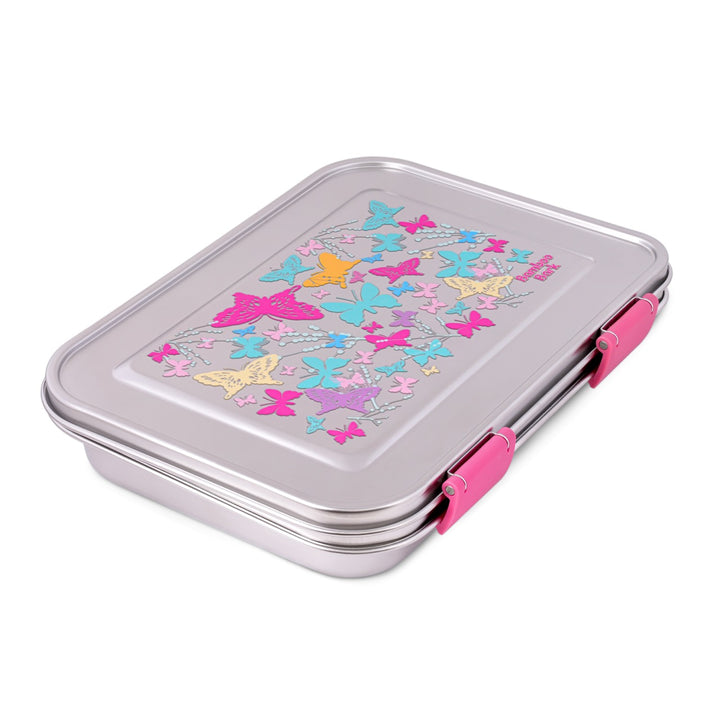 Bamboo Bark stainless steel lunchbox butterfly girls print