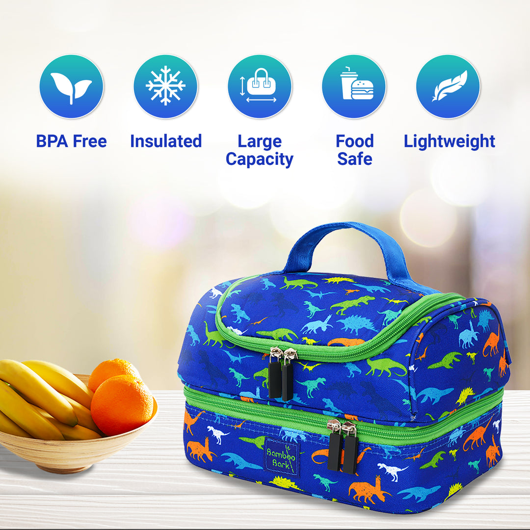 Bamboo Bark Insulated Lunch Bag for Kids