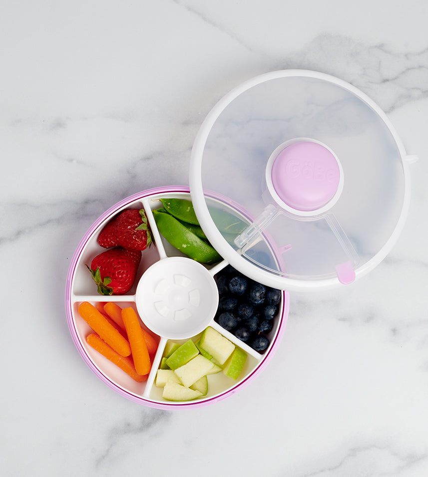 Gobe snack and meal spinner plate - Purple - Small