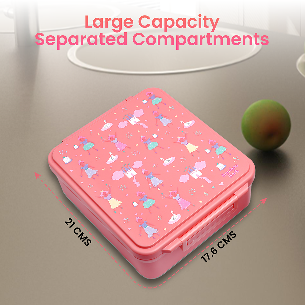 Little Ballerina-Castle Kids Lunch Box – Insulated Lunch Bag for Childrens, Cute Fairy Tale Castle Design, Durable, Lightweight, Easy to Clean (Little Ballerina-Castle (Pink))
