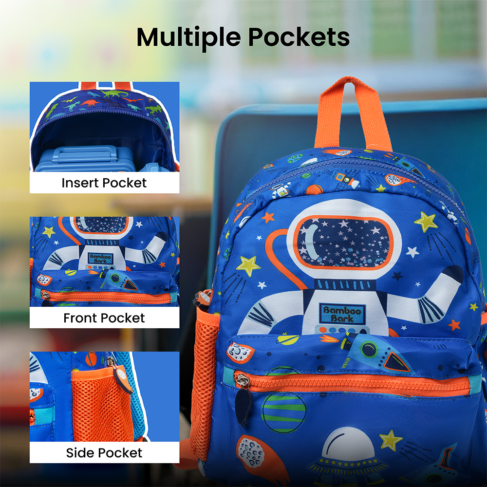 Astro-Space Kids Backpack with Adjustable Straps - Galaxy-Themed School Bag for Boys & Girls, Lightweight, Durable, Ideal for School, Travel, Daycare (Multicolor)