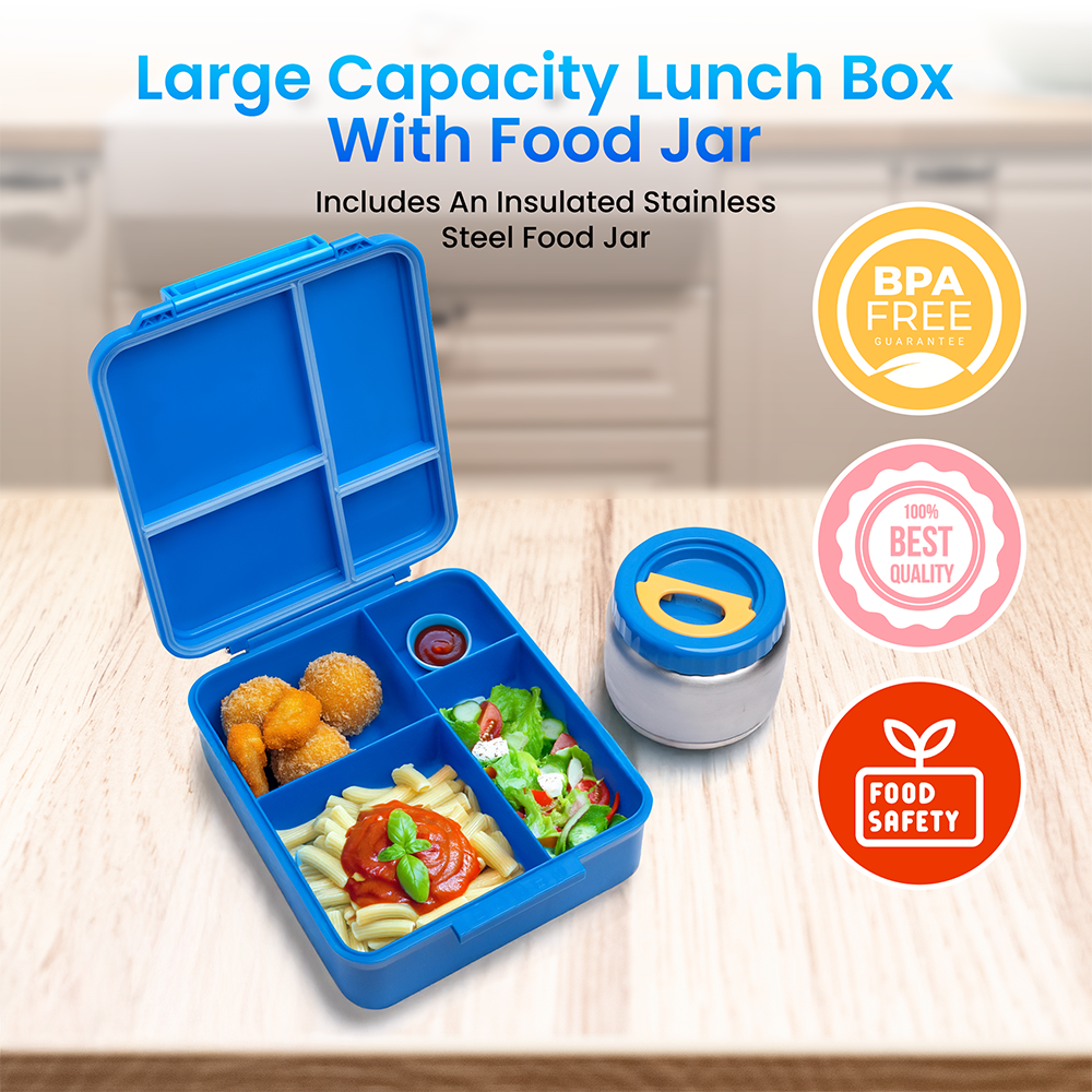 Astro-Space Dark Kids Lunch Box – Insulated Lunch Bag for Boys and Girls, Durable and Lightweight, Space Rocket & Planet Design, Perfect for School, Daycare, Travel, and Picnics (Astro-Space Dark (Blue))