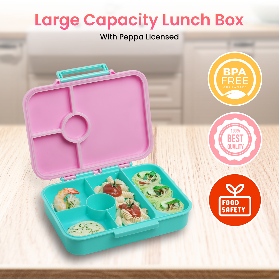 Peppa Pig Kids Lunch Box – Insulated Lunch Box for Girls and Boys, Durable and Lightweight, Cute Peppa Pig Design, Easy to Clean, Perfect for School, Daycare, Travel, and Picnics (Peppa Pig (Pink))