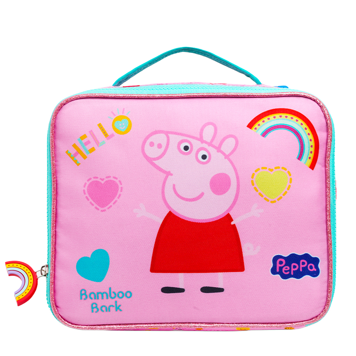 Peppa Pig Insulated lunch bag - Large Food Storage Tote with Adjustable Shoulder Strap, Portable Cooler Bag, Insulated Lunch Bag for Work (Peppa Pig (Pink))