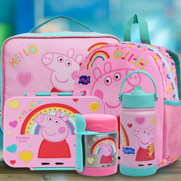 Peppa Pig Insulated lunch bag - Large Food Storage Tote with Adjustable Shoulder Strap, Portable Cooler Bag, Insulated Lunch Bag for Work (Peppa Pig (Pink))