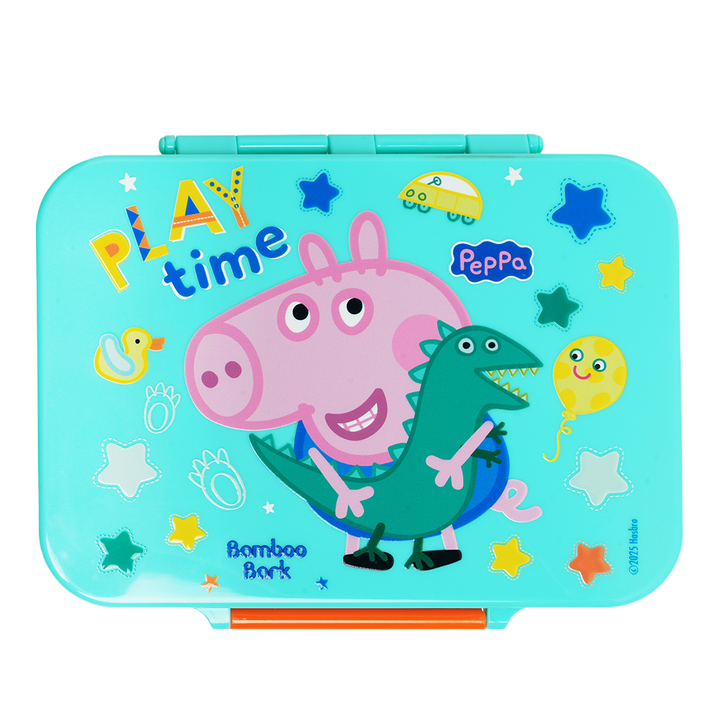 Peppa/George Pig Kids Lunch Box – Insulated Lunch Box for Boys, Durable and Lightweight, Cute Dinosaur Design, Easy to Clean, Perfect for School, Daycare, Travel, and Picnics (George Pig Light (Blue))