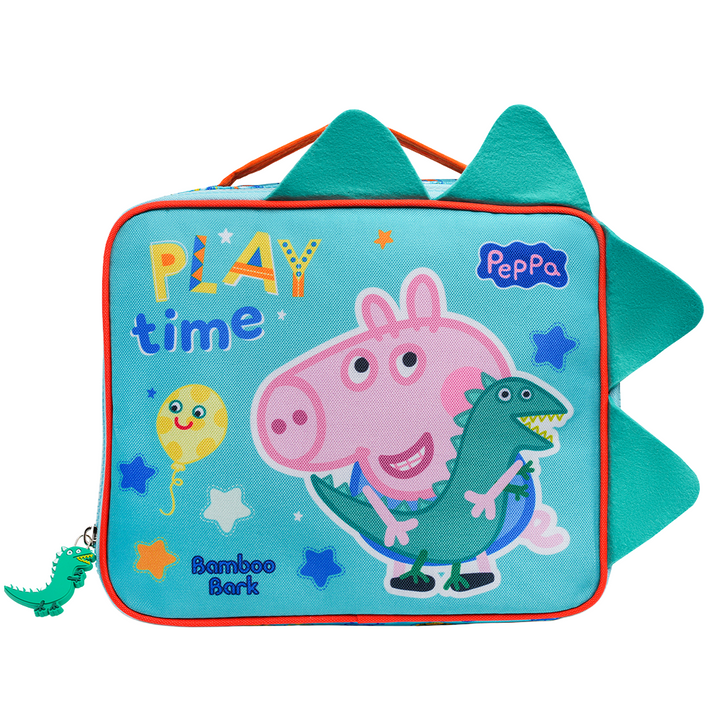 Peppa/George Pig Insulated Lunch Bag - Large Food Storage Tote with Adjustable Shoulder Strap, Portable Cooler Bag, Insulated Lunch Bag for Work (George Pig (Blue))