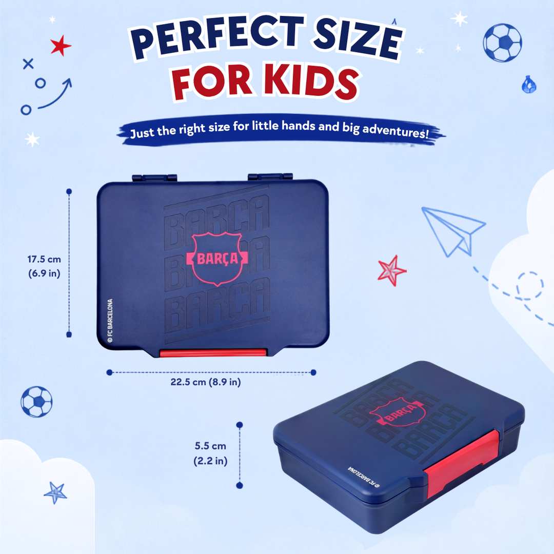 Bamboo Bark FC Barcelona lunchbox 5 compartments BARCA boys football