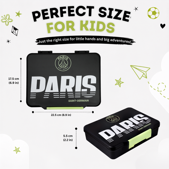 Bamboo Bark PSG lunchbox 5 compartments Paris Saint Germain boys football