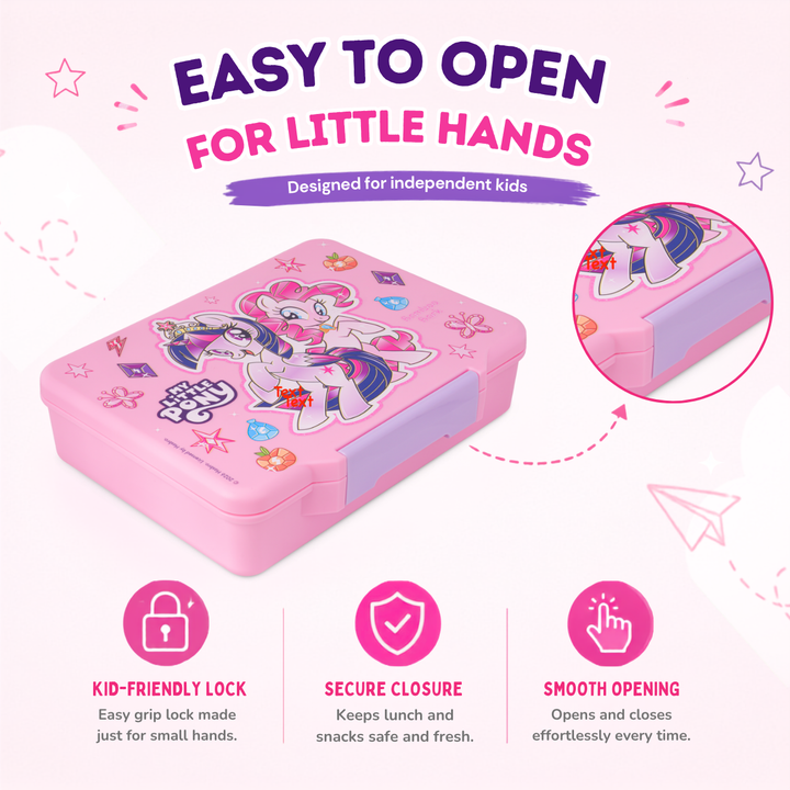 Bamboo Bark My Little Pony lunchbox 5 compartments girls unicorn pink