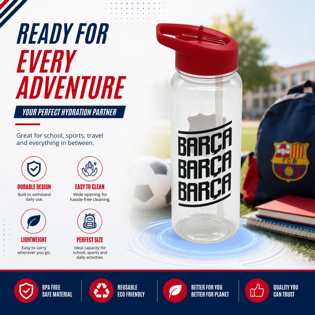 Bamboo Bark BARCA Sports Water Bottle FC Barcelona boys bottle
