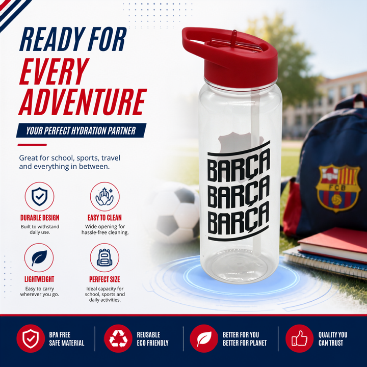 Bamboo Bark BARCA Sports Water Bottle FC Barcelona boys bottle