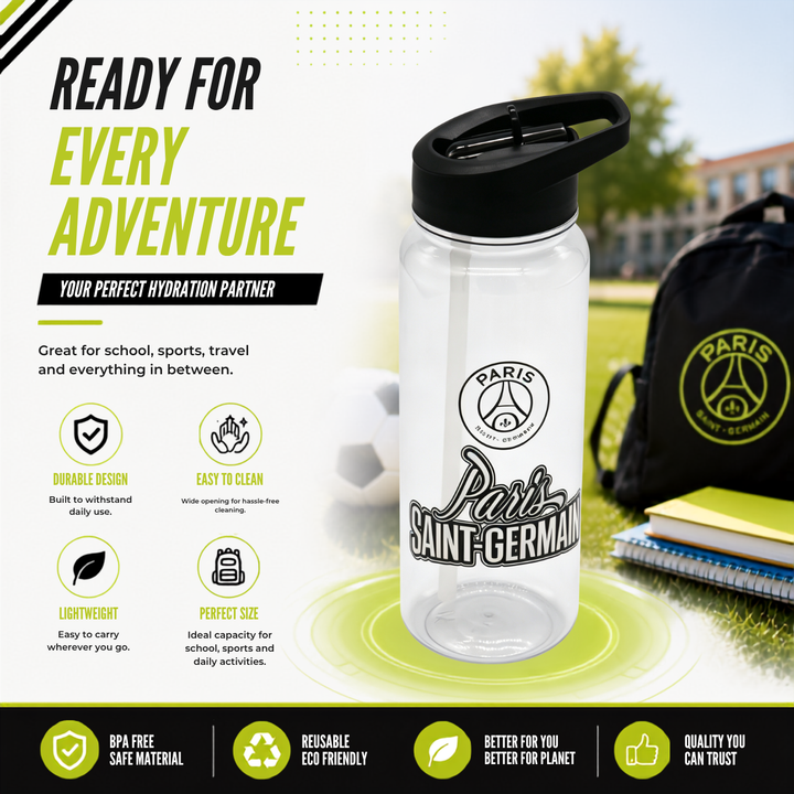 Bamboo Bark PSG Sports Water Bottle Paris Saint Germain boys bottle
