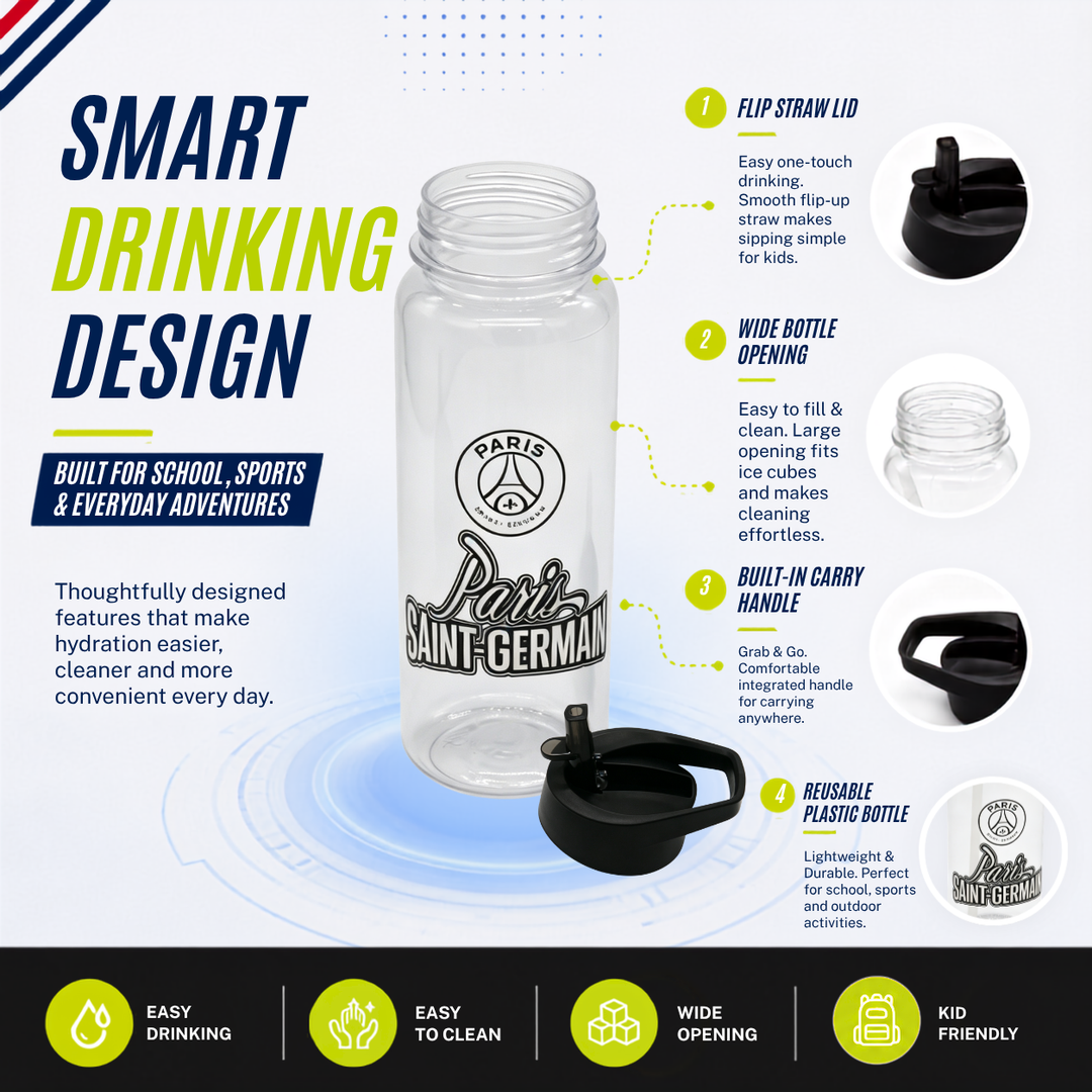 Bamboo Bark PSG Sports Water Bottle Paris Saint Germain boys bottle