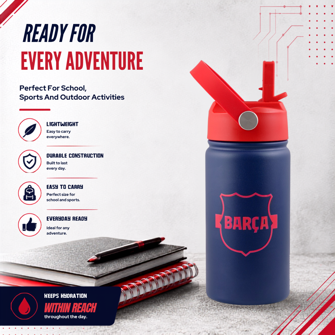 FC Barcelona boys stainless steel Water Bottle BARCA football 350 ml