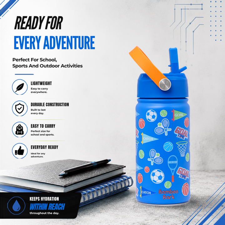 Bamboo Bark boys stainless steel Water Bottle sports 350 ml