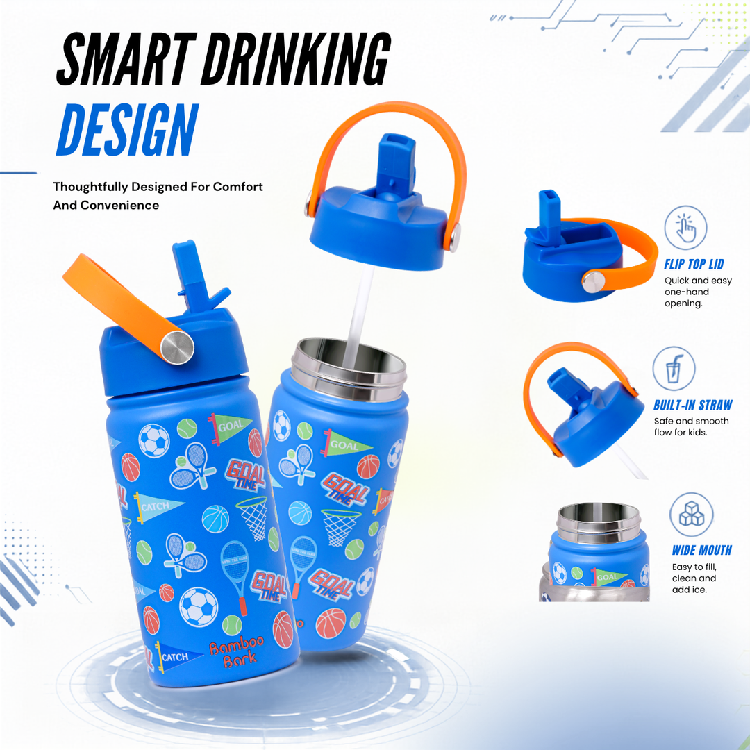 Bamboo Bark boys stainless steel Water Bottle sports 350 ml