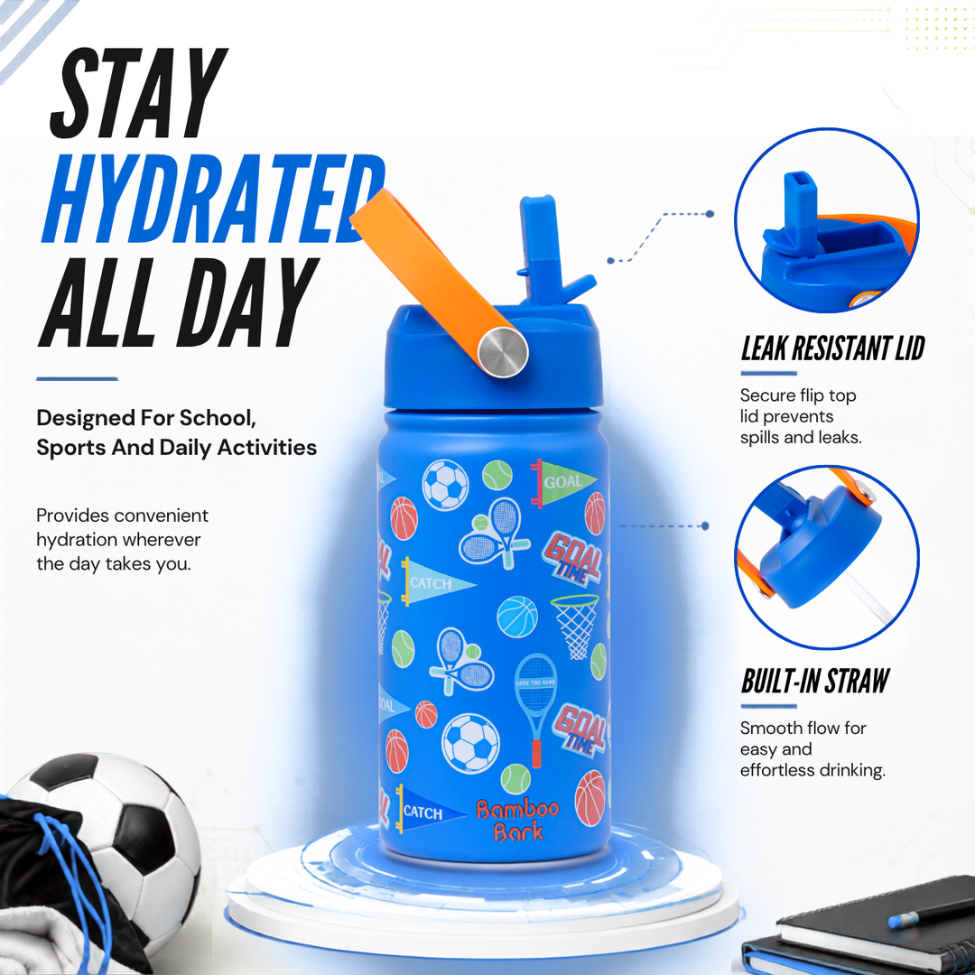 Bamboo Bark boys stainless steel Water Bottle sports 350 ml