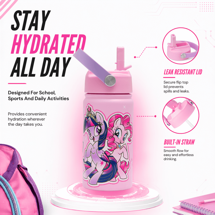Bamboo Bark - girls stainless steel My Little Pony Water Bottle - 350 ml