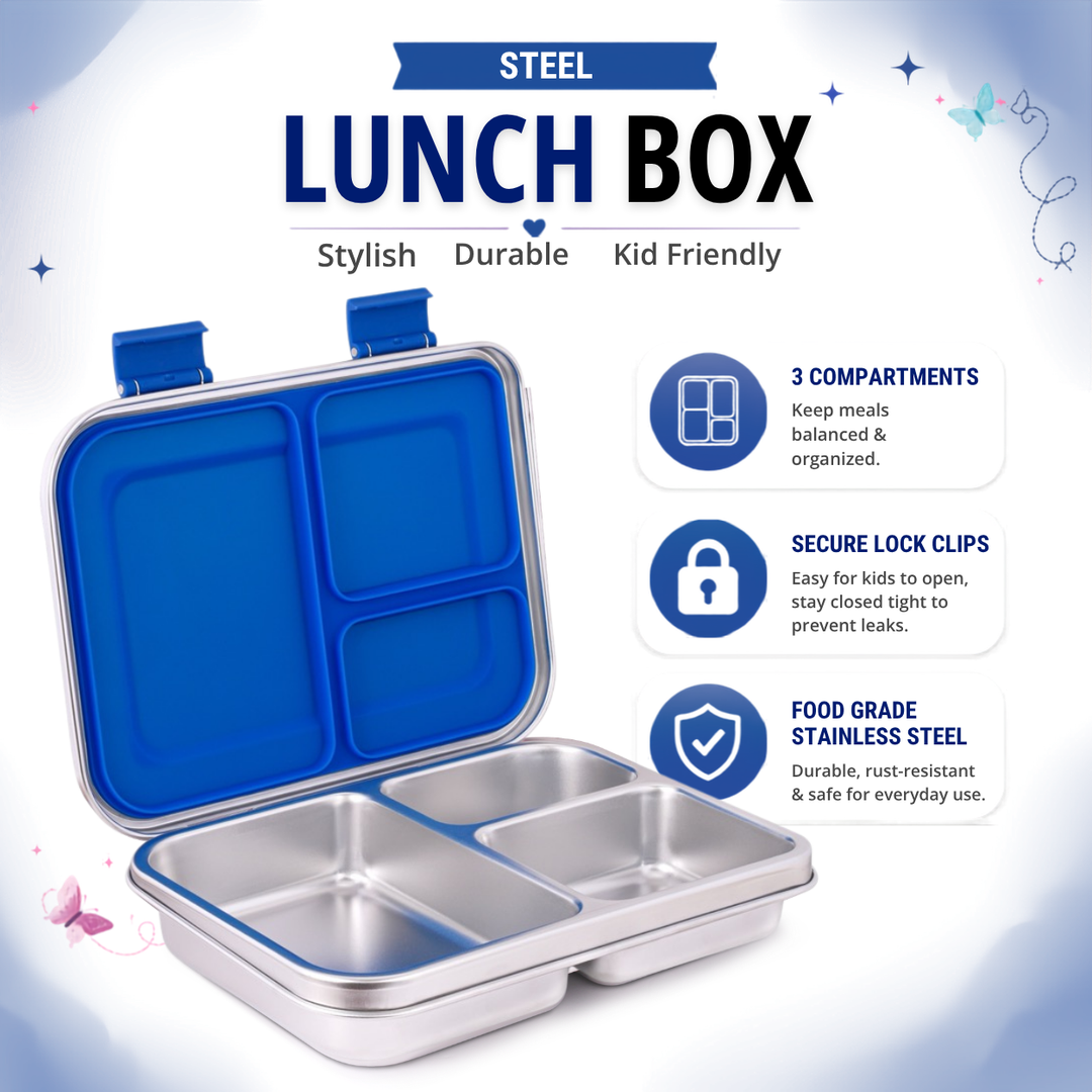 Bamboo Bark stainless steel lunchbox football boys print